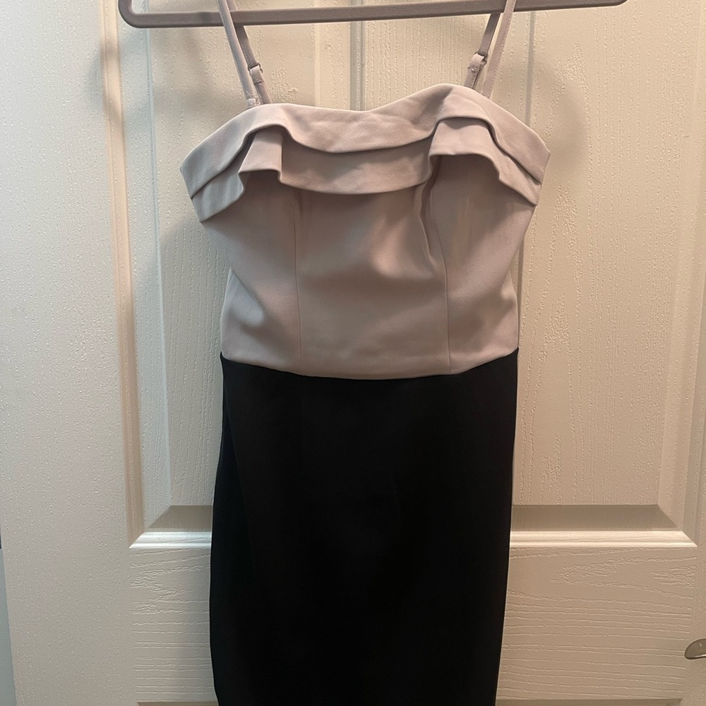 H&M Gray and Brown Strapless Sheath Cocktail Dress